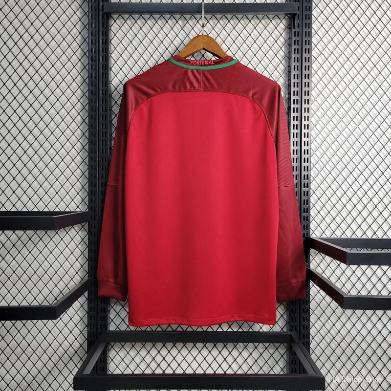 Retro 2016 Portugal Home Long Sleeve Jersey