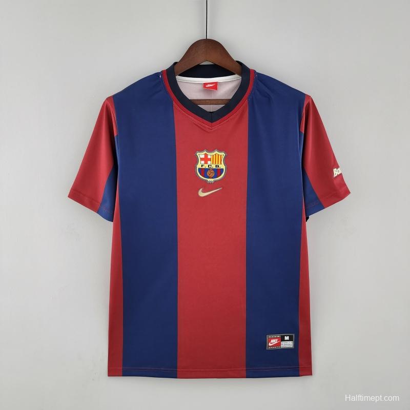 Retro 98/99 Barcelona Home Soccer Jersey