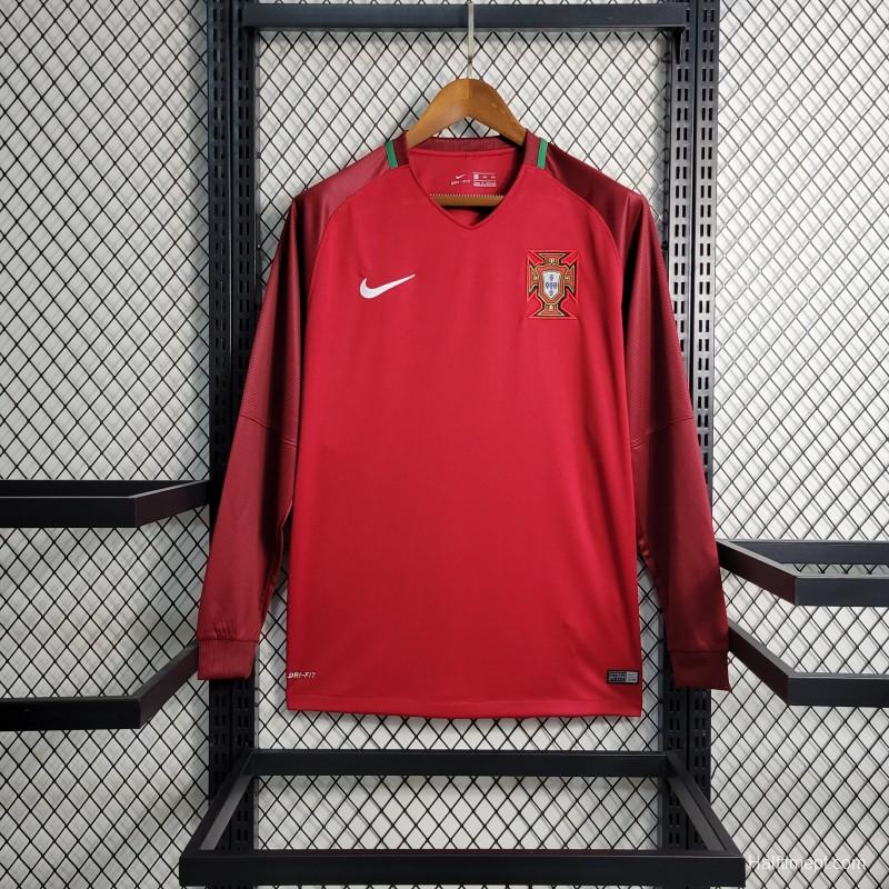Retro 2016 Portugal Home Long Sleeve Jersey