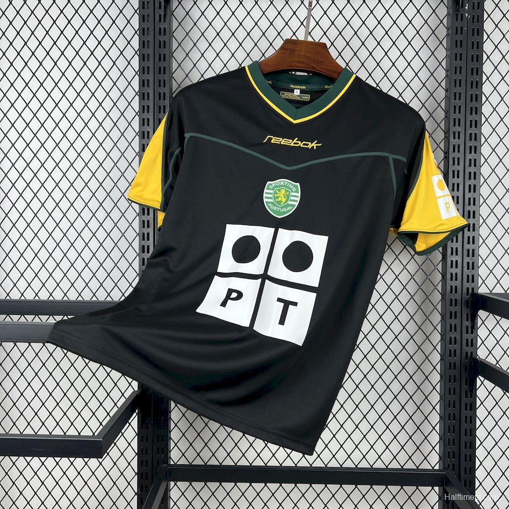 2002/03 Sporting CP Retro Away Black with Yellow Sleeves Jersey