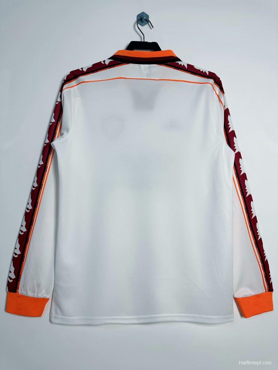 Retro 98/99 Roma Away White Long Sleeve Jersey