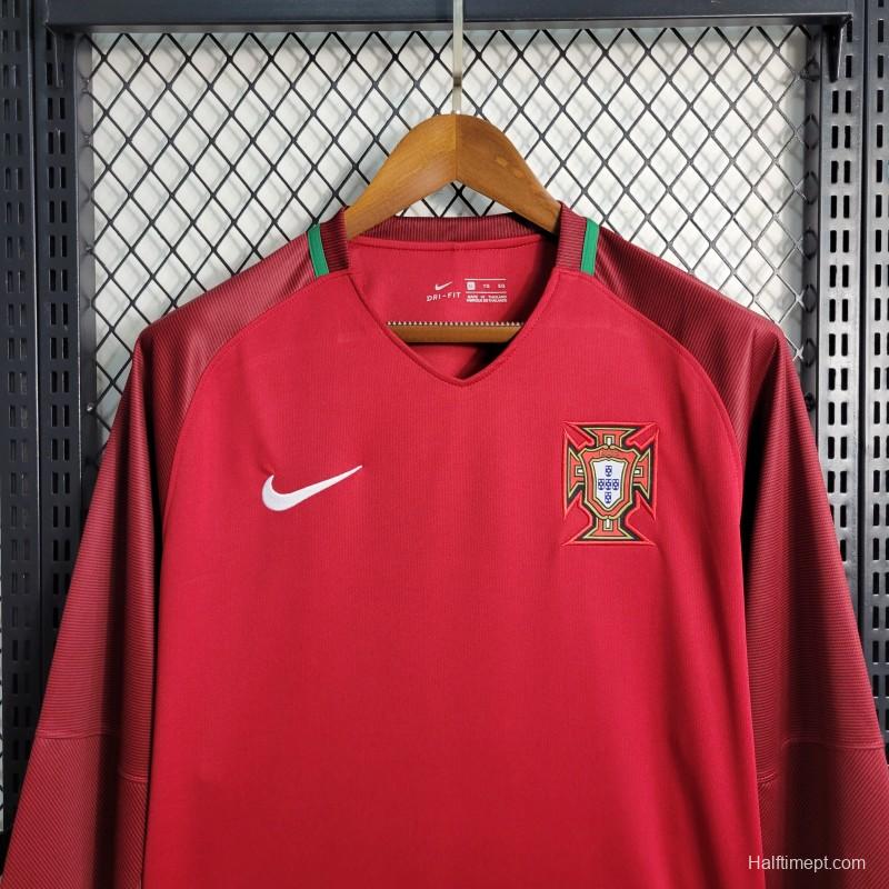 Retro 2016 Portugal Home Long Sleeve Jersey