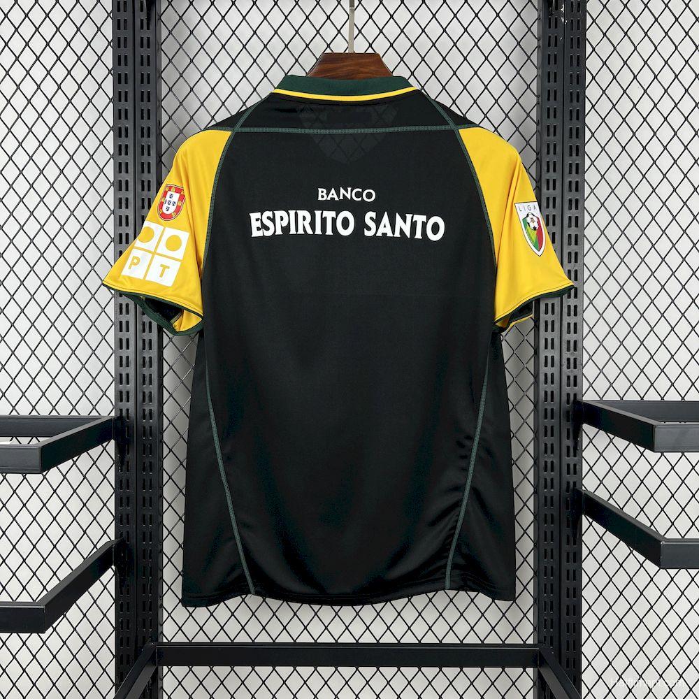 2002/03 Sporting CP Retro Away Black with Yellow Sleeves Jersey
