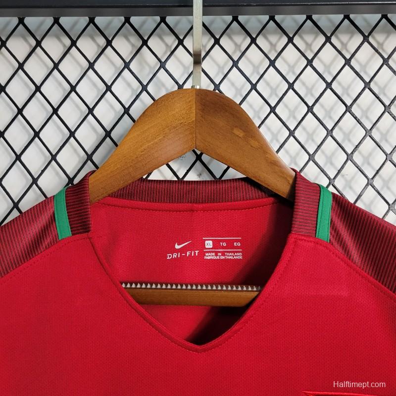 Retro 2016 Portugal Home Long Sleeve Jersey