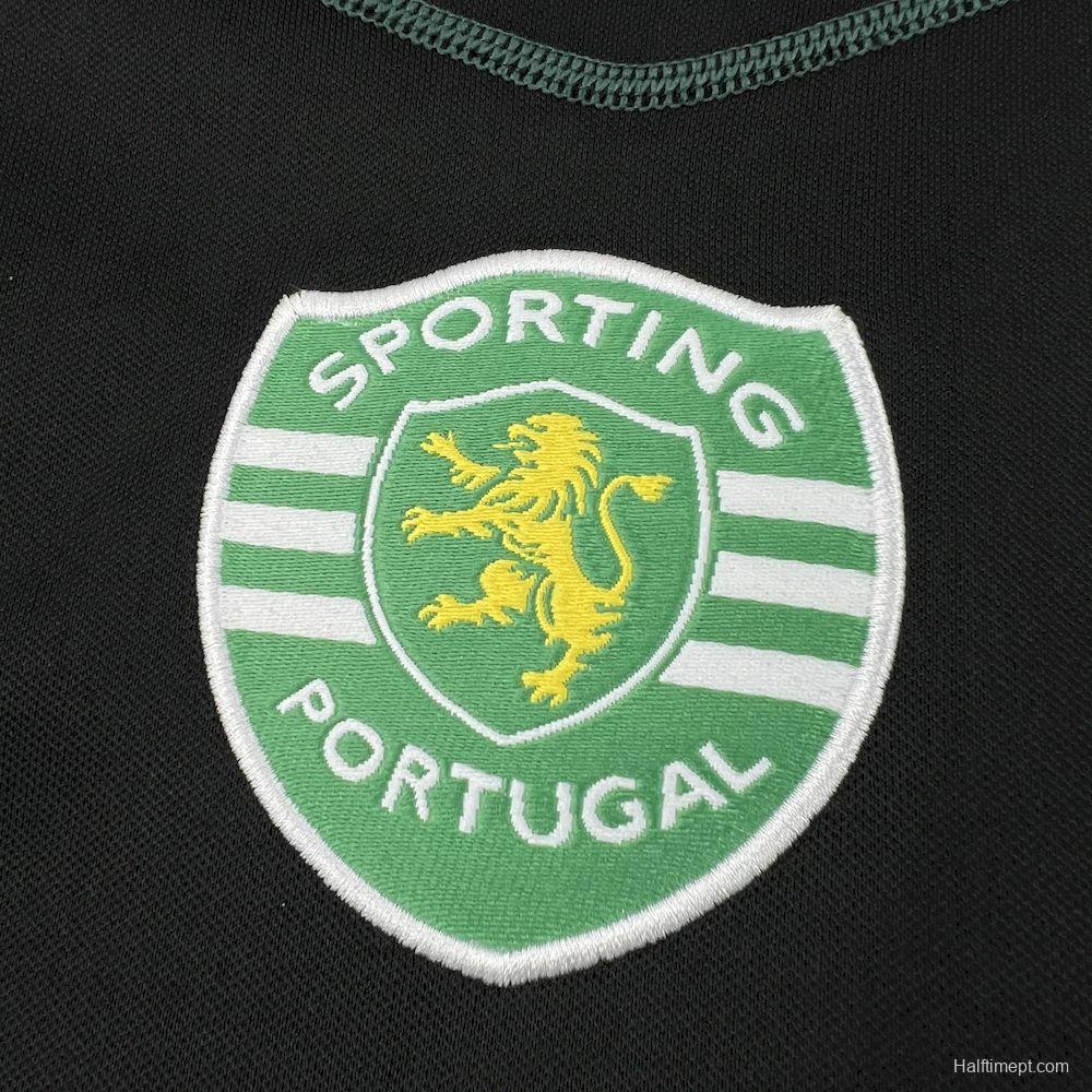 2002/03 Sporting CP Retro Away Black with Yellow Sleeves Jersey
