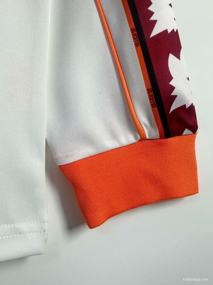 Retro 98/99 Roma Away White Long Sleeve Jersey