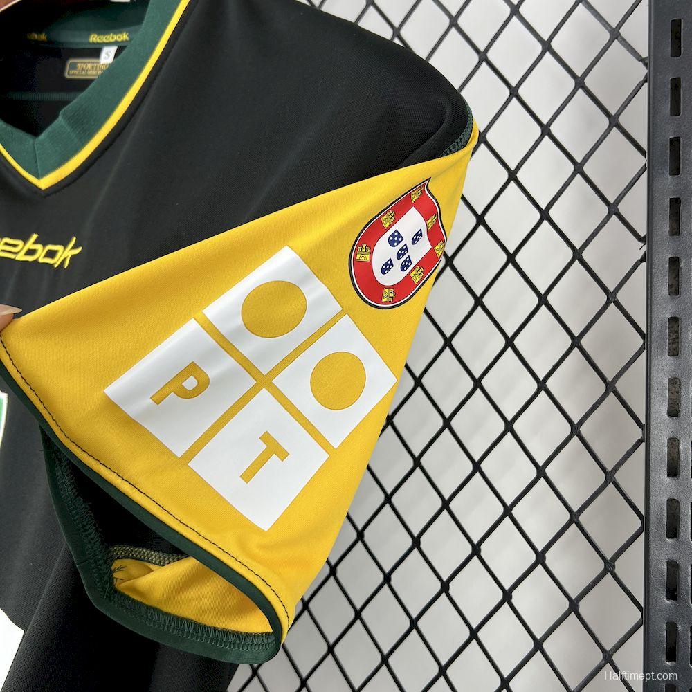 2002/03 Sporting CP Retro Away Black with Yellow Sleeves Jersey