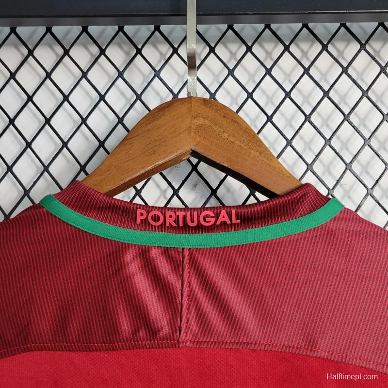 Retro 2016 Portugal Home Long Sleeve Jersey