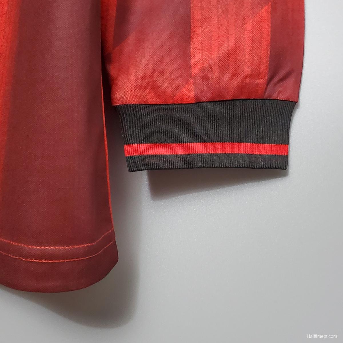 Retro Long Sleeve 1996 Manchester United home Soccer Jersey