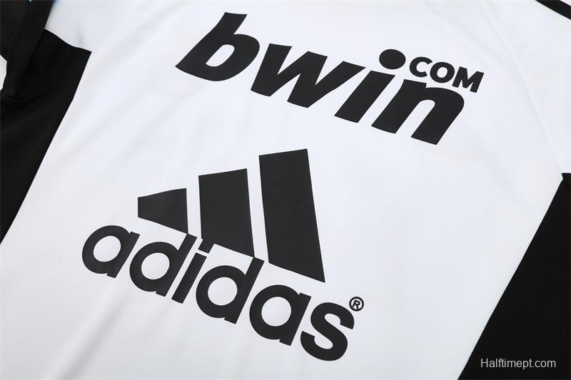 Retro 08/09 Real Madrid White Half Zipper Jacket