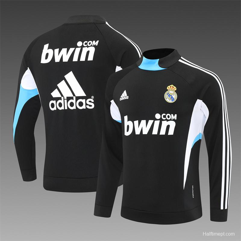 Retro 08/09 Real Madrid Black Half Zipper Jacket