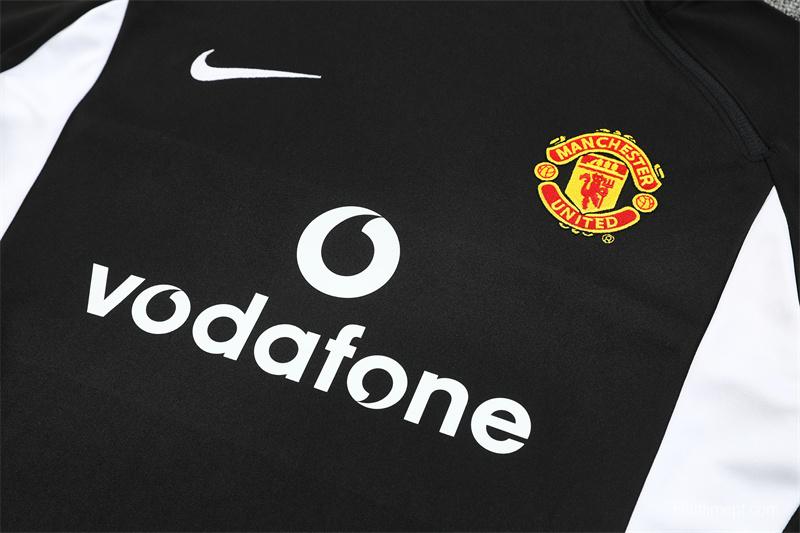 Retro 02/03 Manchester United Black Half Zipper Jacket