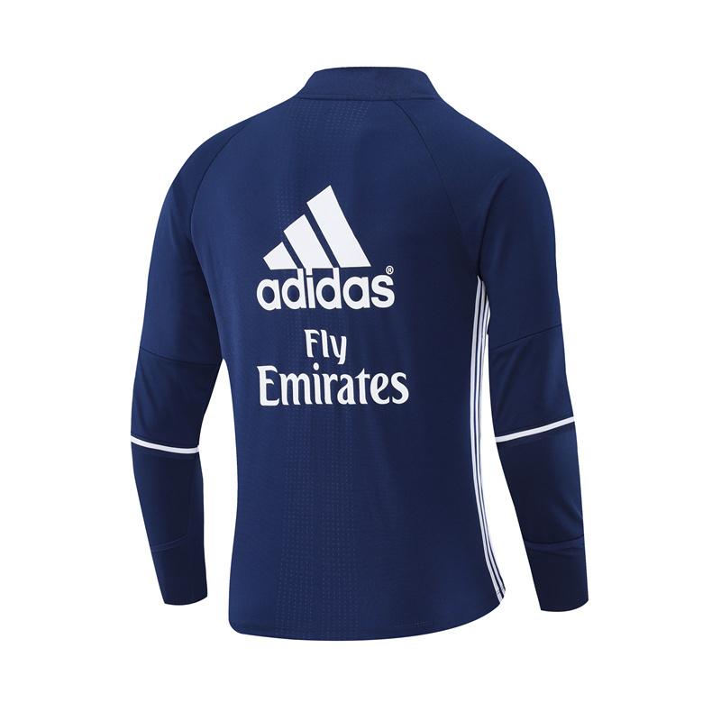 Retro 16/17 Real Madrid Royal Blue Half Zipper Jacket