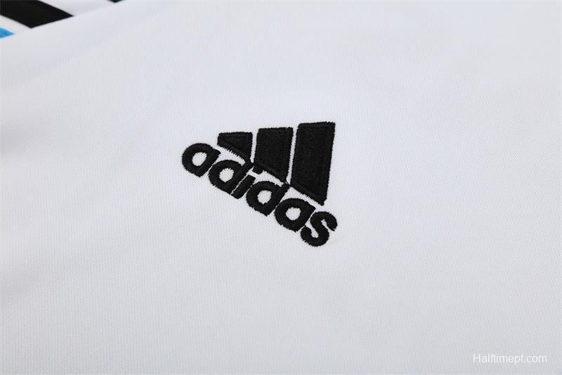 Retro 03/04 Real Madrid White Half Zipper Jacket