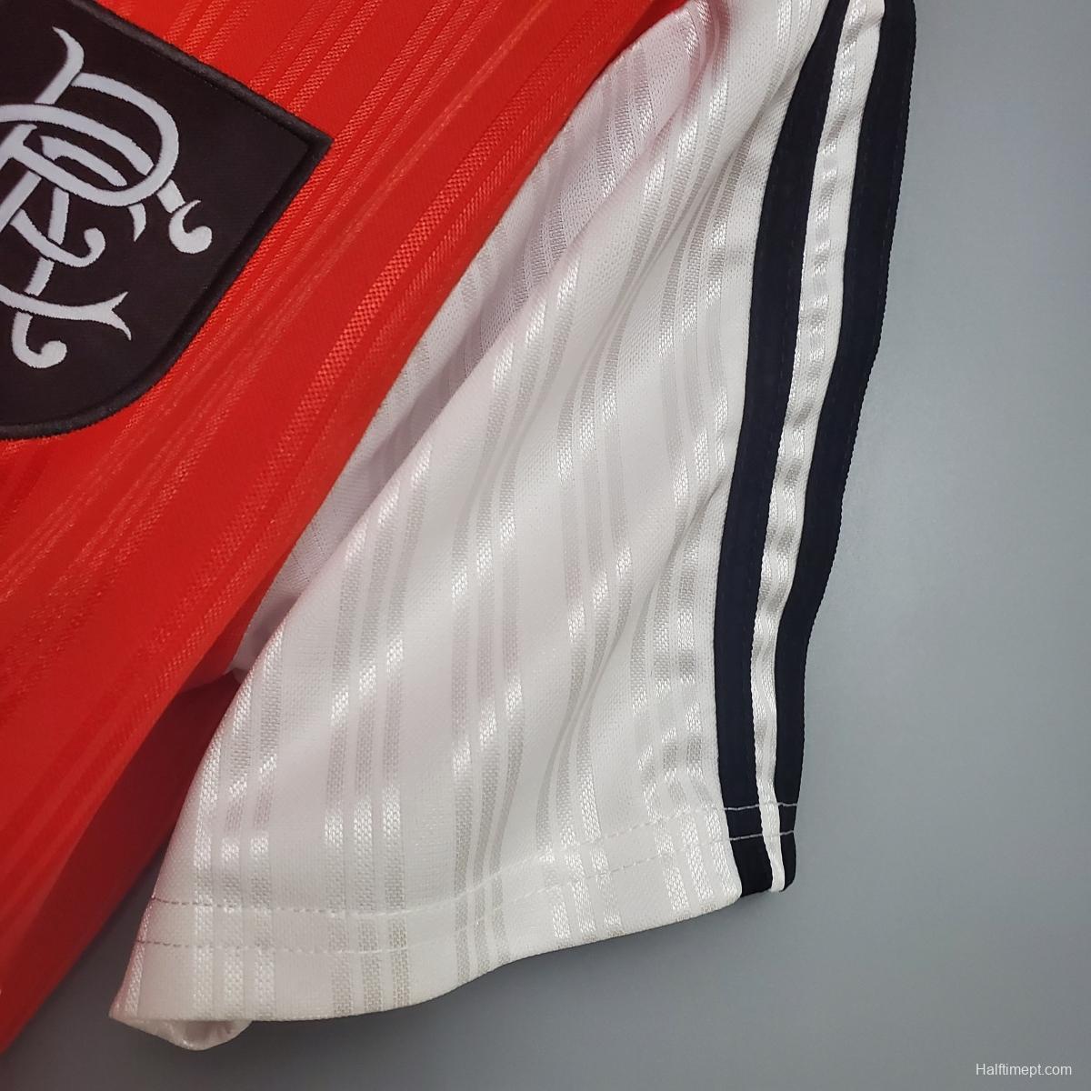 Retro 95/96 Rangers Red and White Soccer Jersey