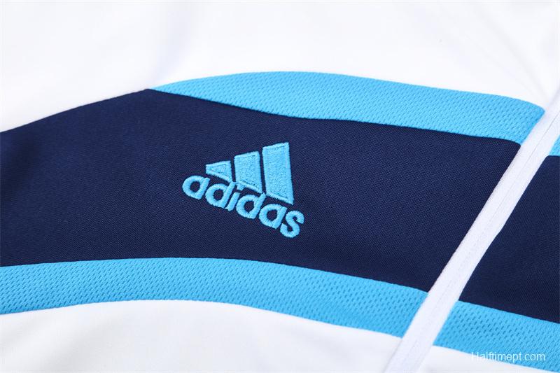 Retro 09/10 Real Madrid White Half Zipper Jacket