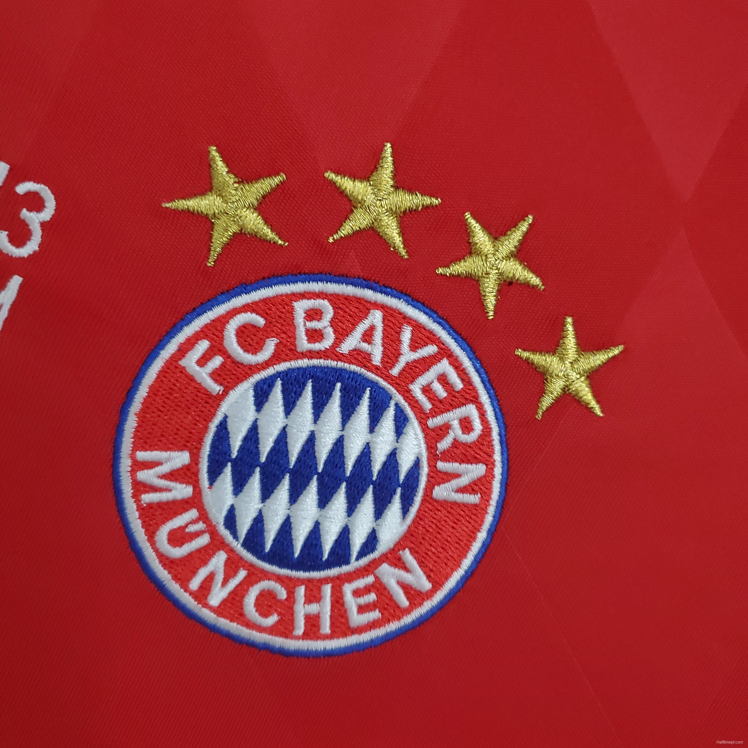 Retro long sleeve Bayern Munich 12/13 Champions League home Soccer Jersey